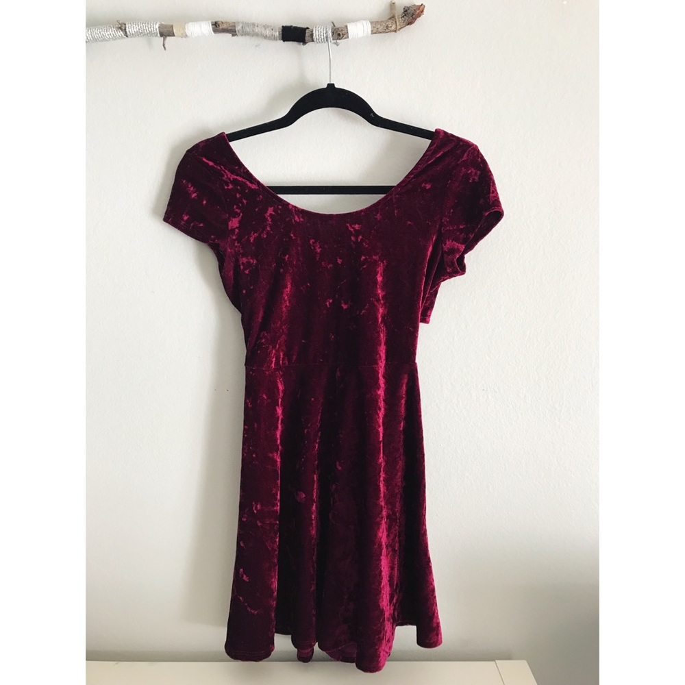 Crushed Red Velvet  Dress